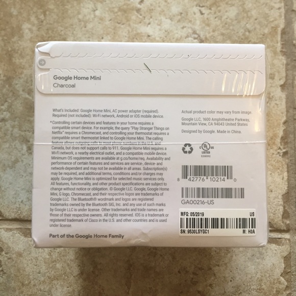 ❌SOLD❌ NWT Charcoal Gray Google Home Mini - Picture 4 of 9